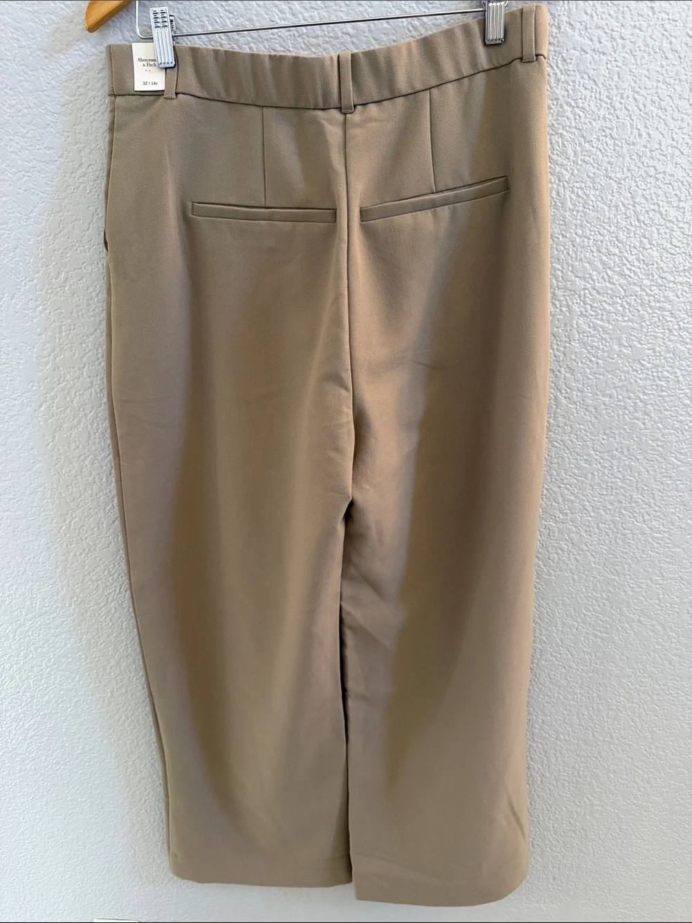Abercrombie & Fitch Curved Sloane Tailored Trouser Pants Taupe Size 32 High Rise - Picture 4 of 7